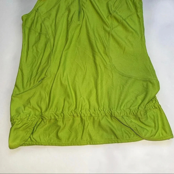 Athleta Chartreuse 1/4 Zip Sleeveless Tank Sz L - Picture 2 of 8